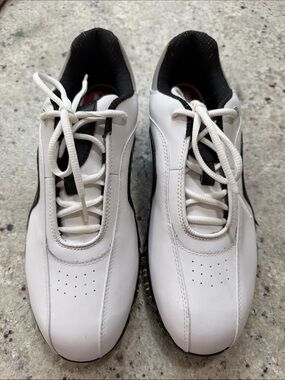 NEW Slazenger Savage 3 White Black Golf Shoes Lace Up Cleats Mens Size 10.5